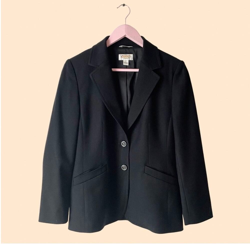 Talbots Black Wool Blazer Size 8 Petite